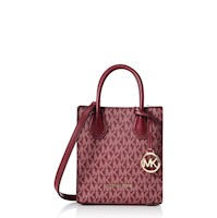 Cartera Crossbody Michael Kors de Cuero Mercer XS - Guinda